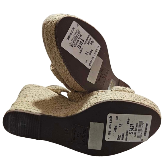 Schutz Enire Crystal Embellished Rope Wrap Knotted Wedge Sandal - Picture 8 of 8